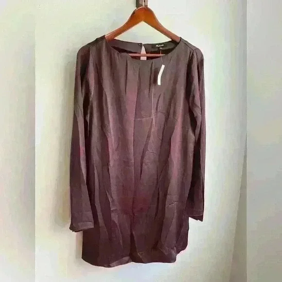 NWT! Madewell Shift Mini Dress Size Small Chocolate Raisin $98 MSRP - Picture 7 of 9